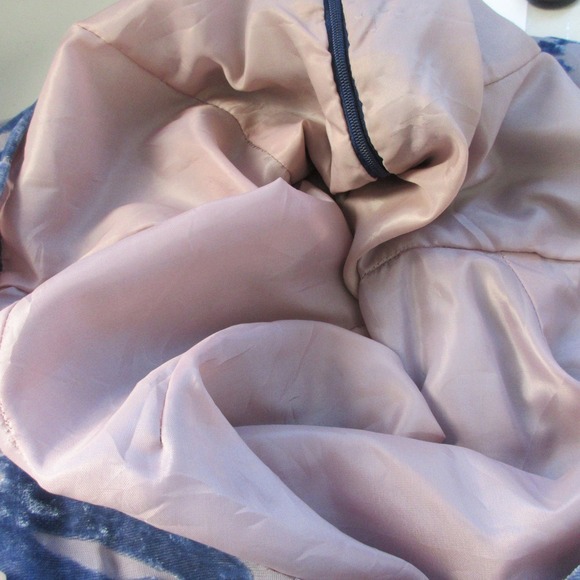 Tailor B. Moss Maxi Dress M Blue Floral Rayon VTG Slit Burnout Velour y2k 256 - Picture 11 of 16